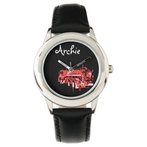 Archie Name With Red Fire Truck  Watch