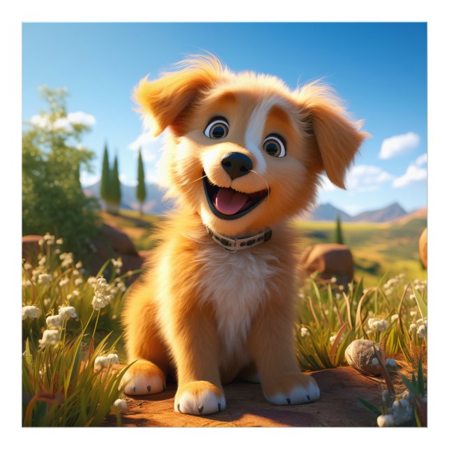 Archie - Yellow Lab Retriever Puppy Photo Print (Front)