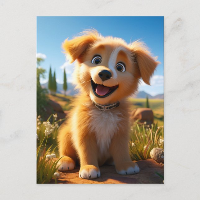 Archie - Yellow Lab Retriever Puppy Postcard (Front)