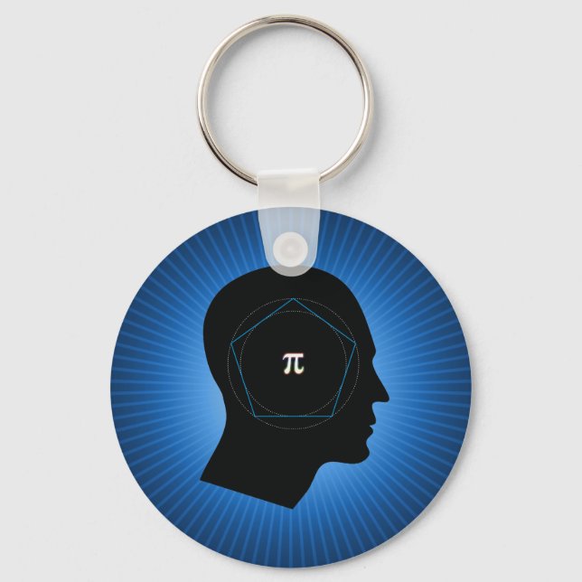 Archimedes' Approximation of Pi Keychain (Front)