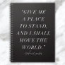 Archimedes Inspirational Quote Notebook