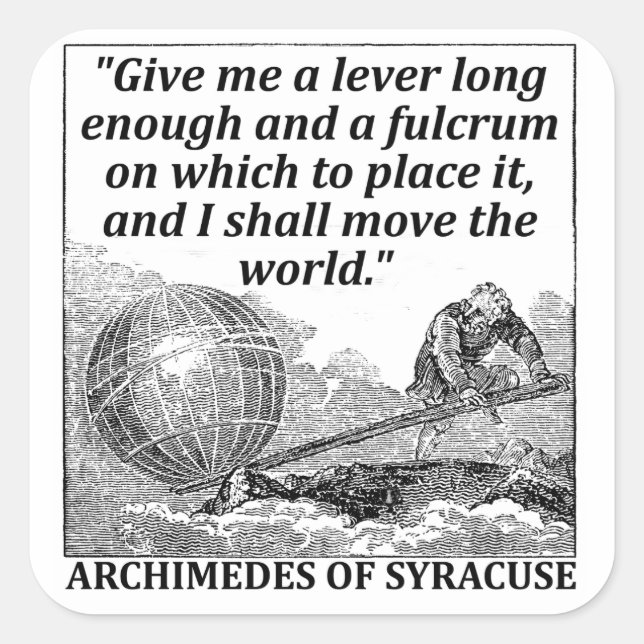 Archimedes Lever Square Sticker (Front)