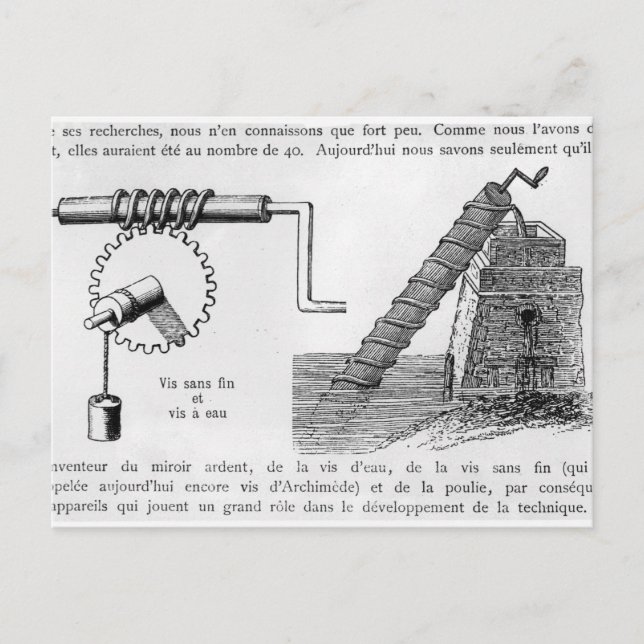Archimedes screw postcard (Front)