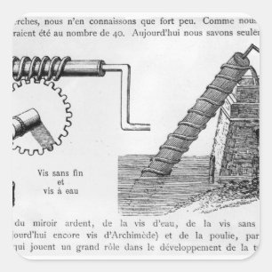 Archimedes screw square sticker