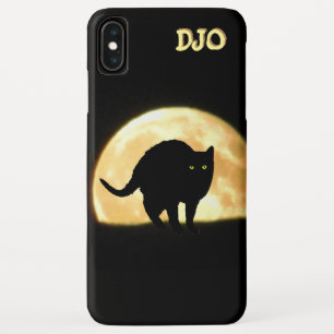Arching Black Cat and Rising Moon iPhone XS Max Case