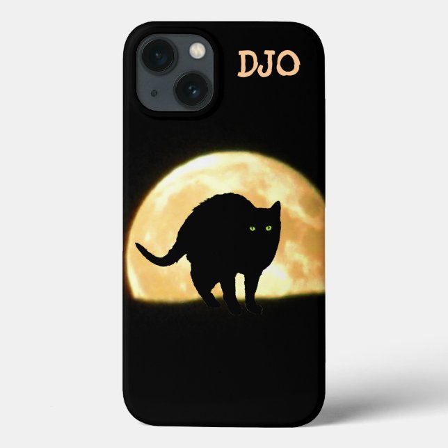 Arching Black Cat and Super Moon Case-Mate iPhone Case (Back)