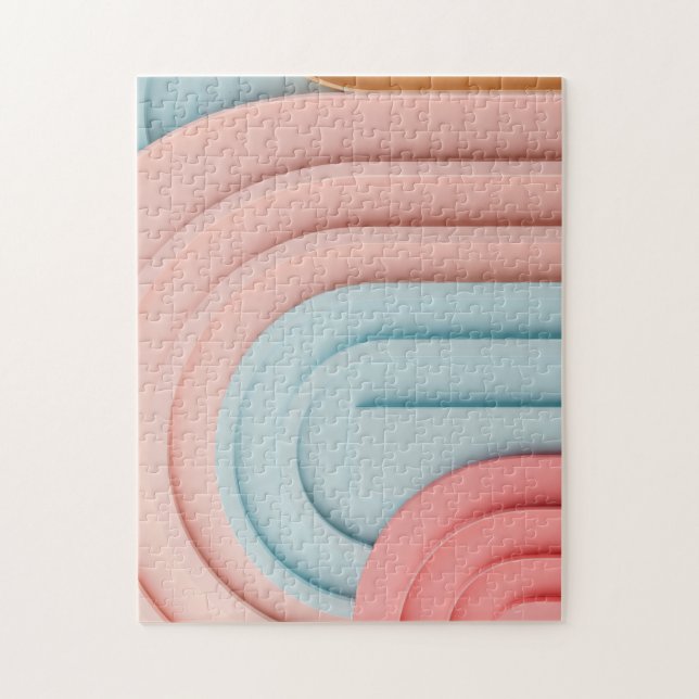 Arching shapes background in pastel colors jigsaw puzzle (Vertical)