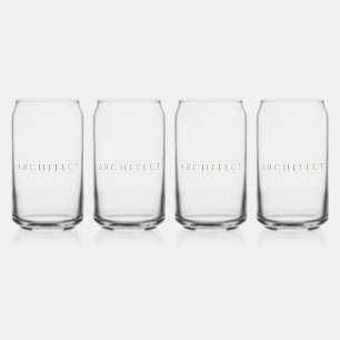 ARCHITECT 16 oz Drink Glasses Set (4) / Sepia