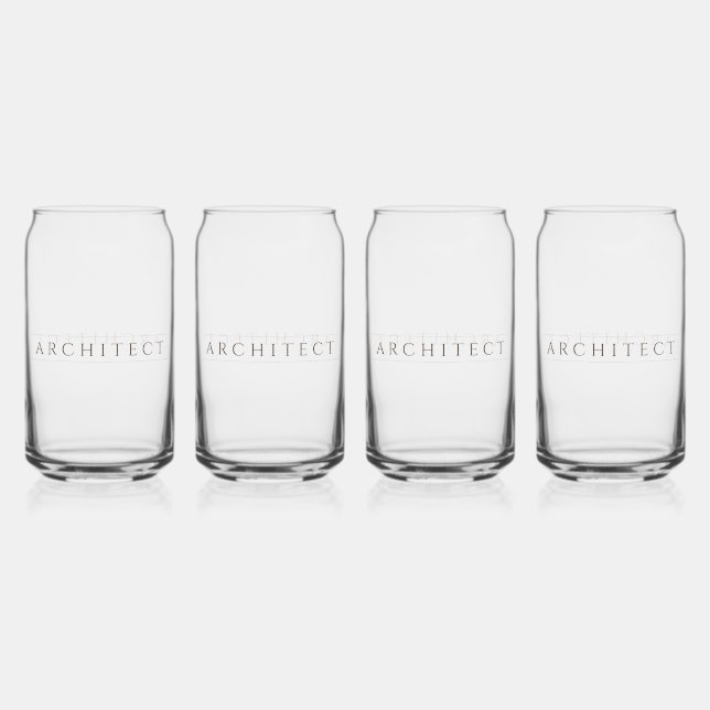 ARCHITECT 16 oz Drink Glasses Set (4) / Sepia (Front)