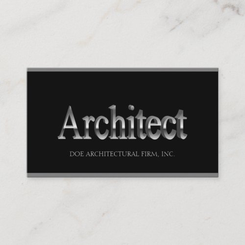 Architect 3D Black/Silver Borders Business Card