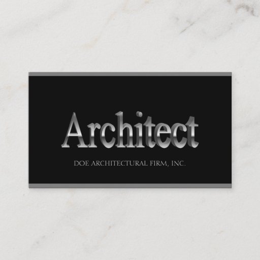 Customizable Architect 3D Black/Silver Borders Business Card