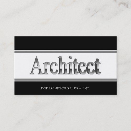 Architect 3D Script B/W Business Cards
