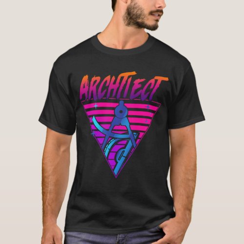 Architect Architect 80s 90s Retro Compass T_Shirt