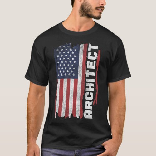 Architect Architect American Flag T_Shirt