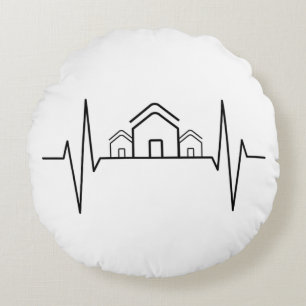Architect - Architect Heartbeat Houses Round Pillow