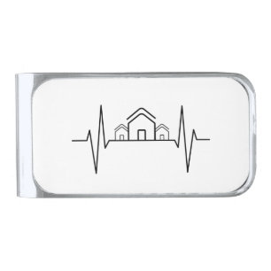 Architect - Architect Heartbeat Houses Silver Finish Money Clip