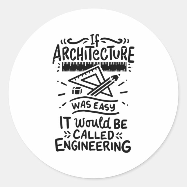 Architect Architecture Classic Round Sticker (Front)