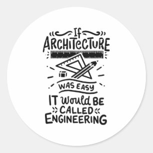 Architect Architecture Classic Round Sticker