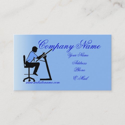 Architect at table fully customizable business car business card