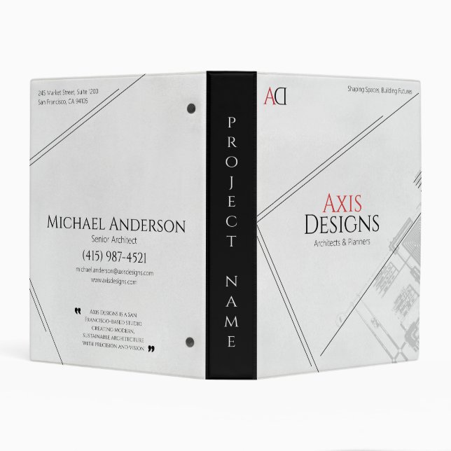 Architect Avery Mini Binder | Blueprint Design (Background)