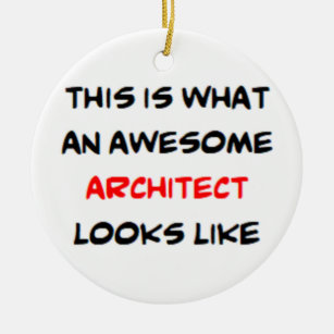 architect, awesome ceramic ornament