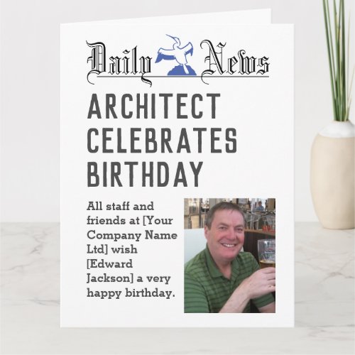 Architect Birthday Card to Personalise