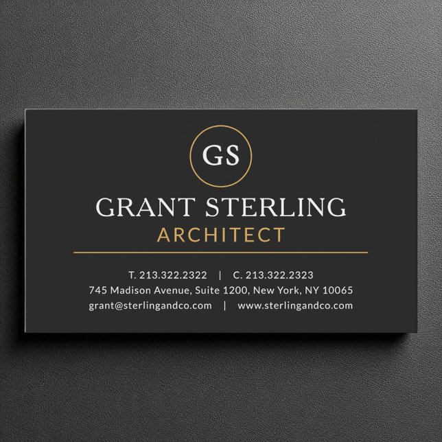 Architect Black Gold Luxury Modern Elegant Business Card (Creator Uploaded)