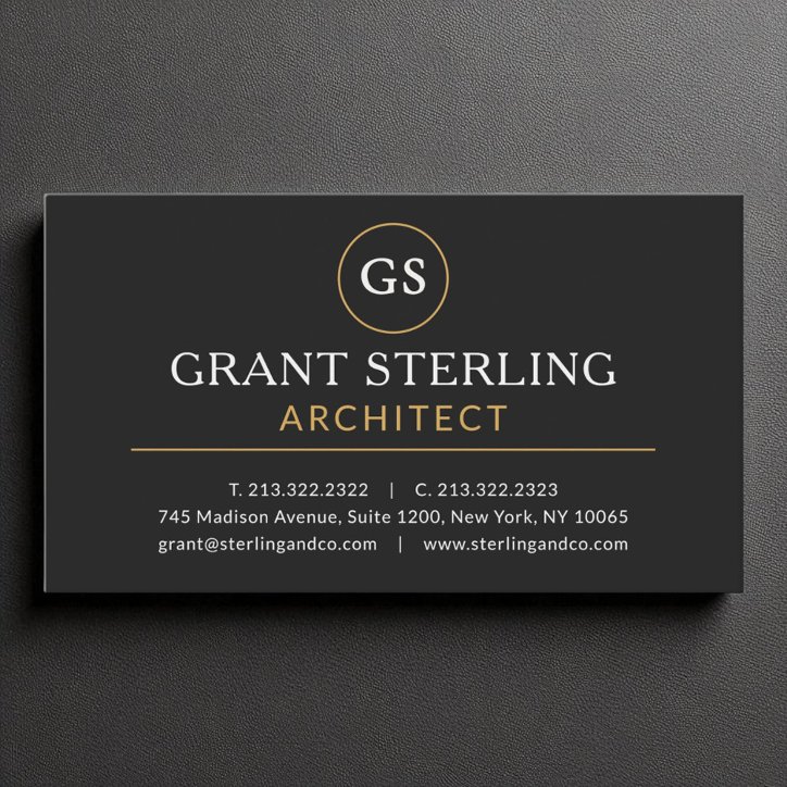 Architect Black Gold Luxury Modern Elegant Business Card