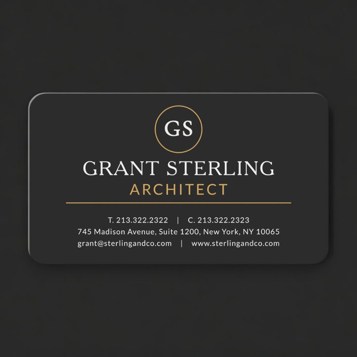 Architect Black Gold Professional Business Card