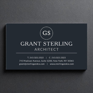 Architect Black Silver Luxury Professional Modern Business Card