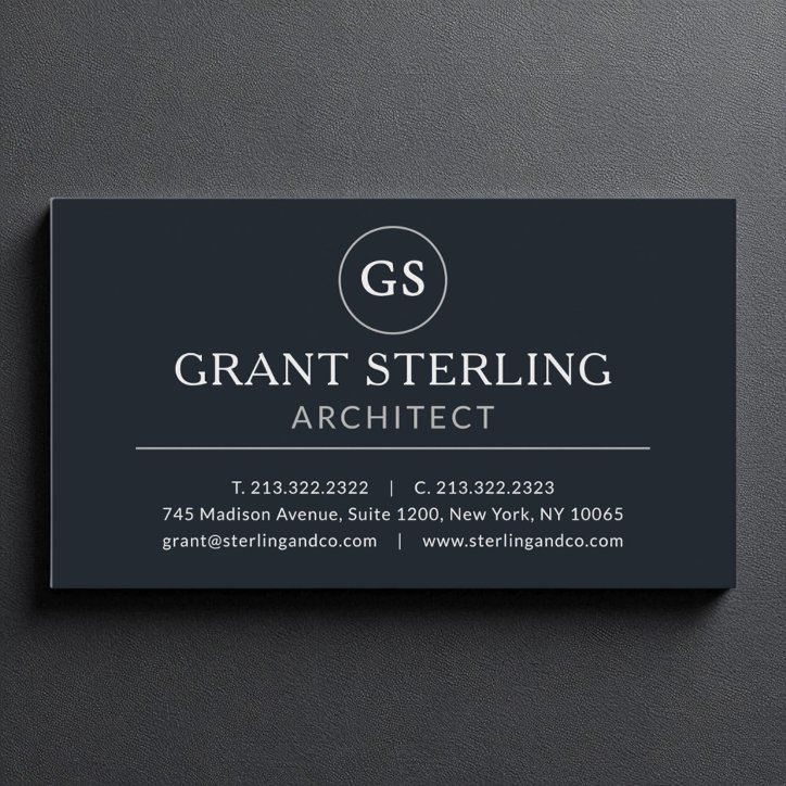 Architect Black Silver Luxury Professional Modern Business Card