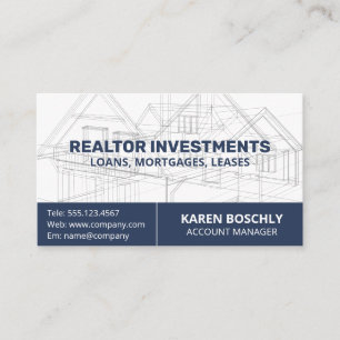 Architect Blueprint   Construction Business Card