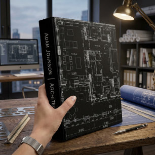 Architect Blueprint Custom Name Professional 3 Ring Binder