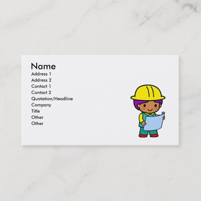 Architect Boy Business Card (Front)