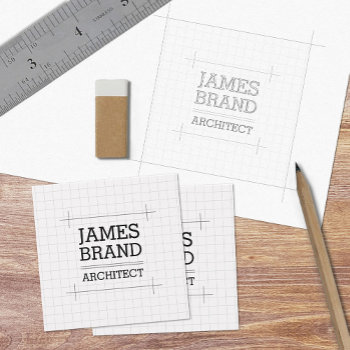 Architect Builder Engineer Square Business Card by J32Design at Zazzle