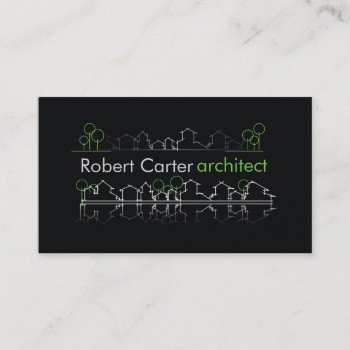 Architect Builder Planner Black Real Estate Agent Business Card by paplavskyte at Zazzle