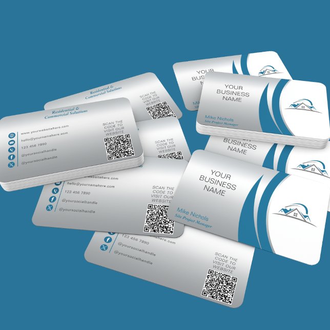 Architect, Builder, Realtor, Roofer Construction Business Card (Creator Uploaded)