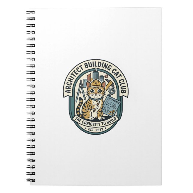 Architect Building Cat Cat Graphic Tee Art - Archi Notebook (Front)