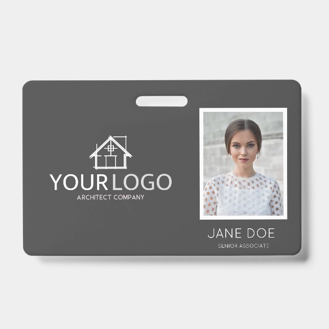 Architect Business Personalized Photo Employee  Badge (Front)