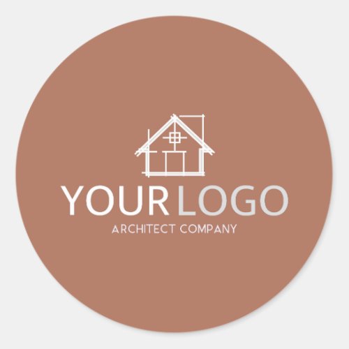 Architect Company Startup Business Logo Stationery Classic Round Sticker