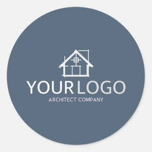 Architect Company Startup Business Logo Stationery Classic Round Sticker