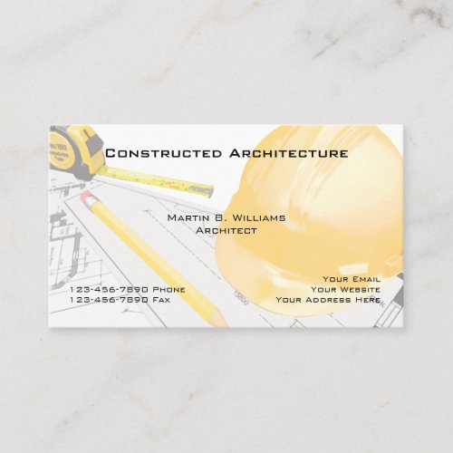 Architect Construction Services Business Card