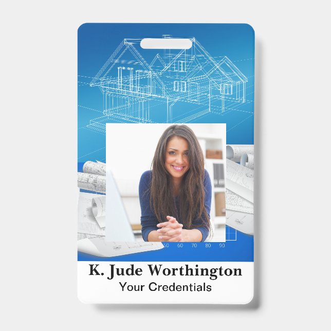 Architect Contractor Lanyard Badge - See Back (Front)