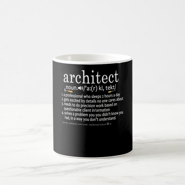 Architect Definition Funny Architecture Lover Coffee Mug (Center)