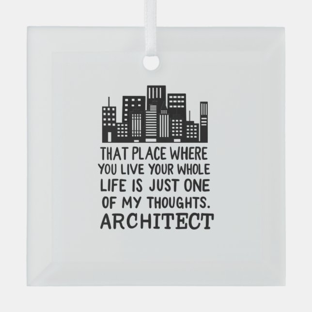 Architect Definition  Glass Ornament (Front)