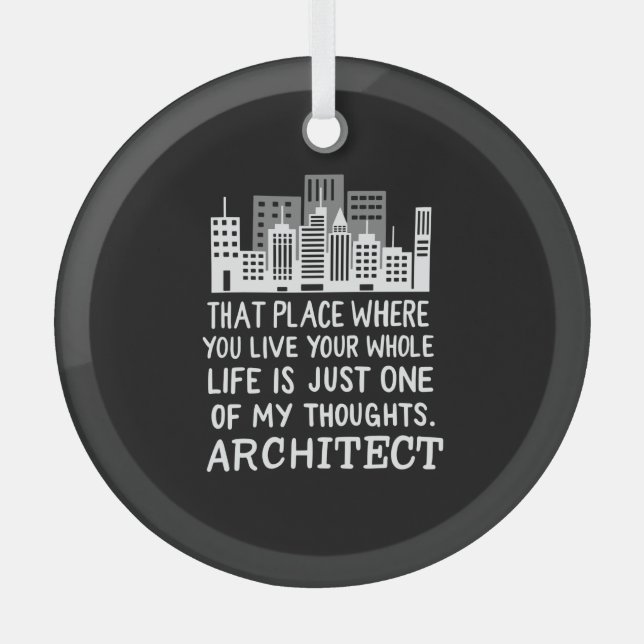 Architect Definition Glass Ornament (Front)