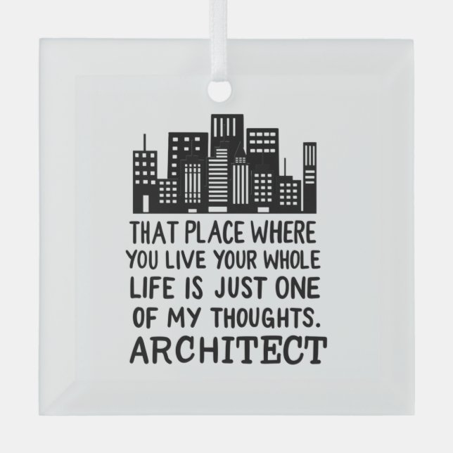 Architect Definition Glass Ornament (Front)