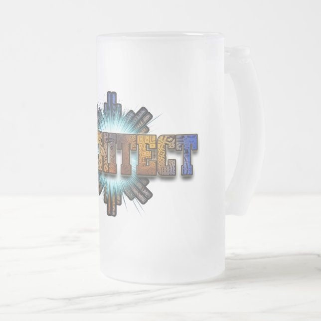 Architect DTW Architects Merch Frosted Glass Beer Mug (Front Right)