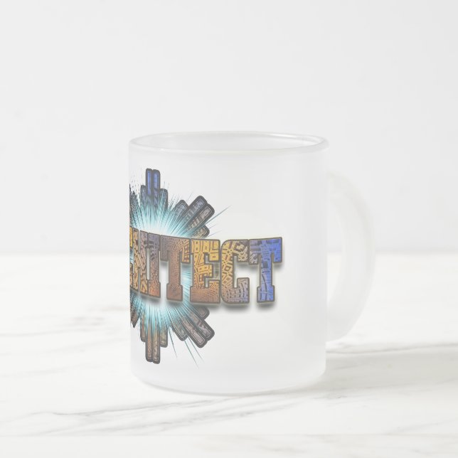 Architect DTW Architects Merch Frosted Glass Coffee Mug (Front Right)