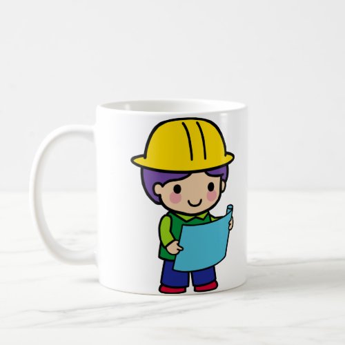 Architect Engineer Contractor with Yellow hardhat Coffee Mug